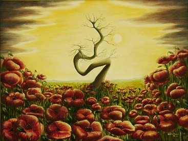 "Gro&szlig;er Bonsai" in Acryl von Michaela Werske